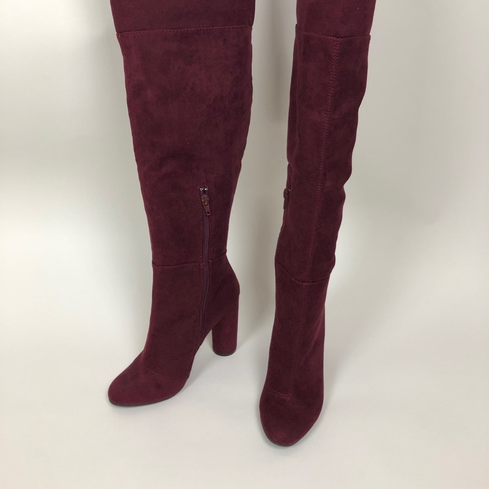 Just Fab over the knee Burgundy boots